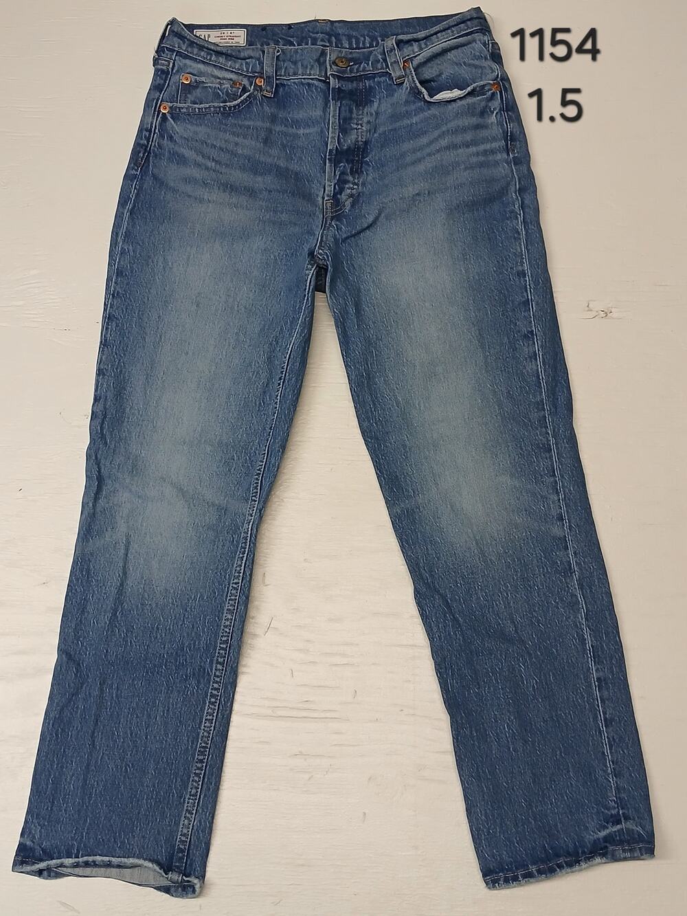 GAP (29/8 Regular) Cheeky Straight High Rise Blue Denim Jean